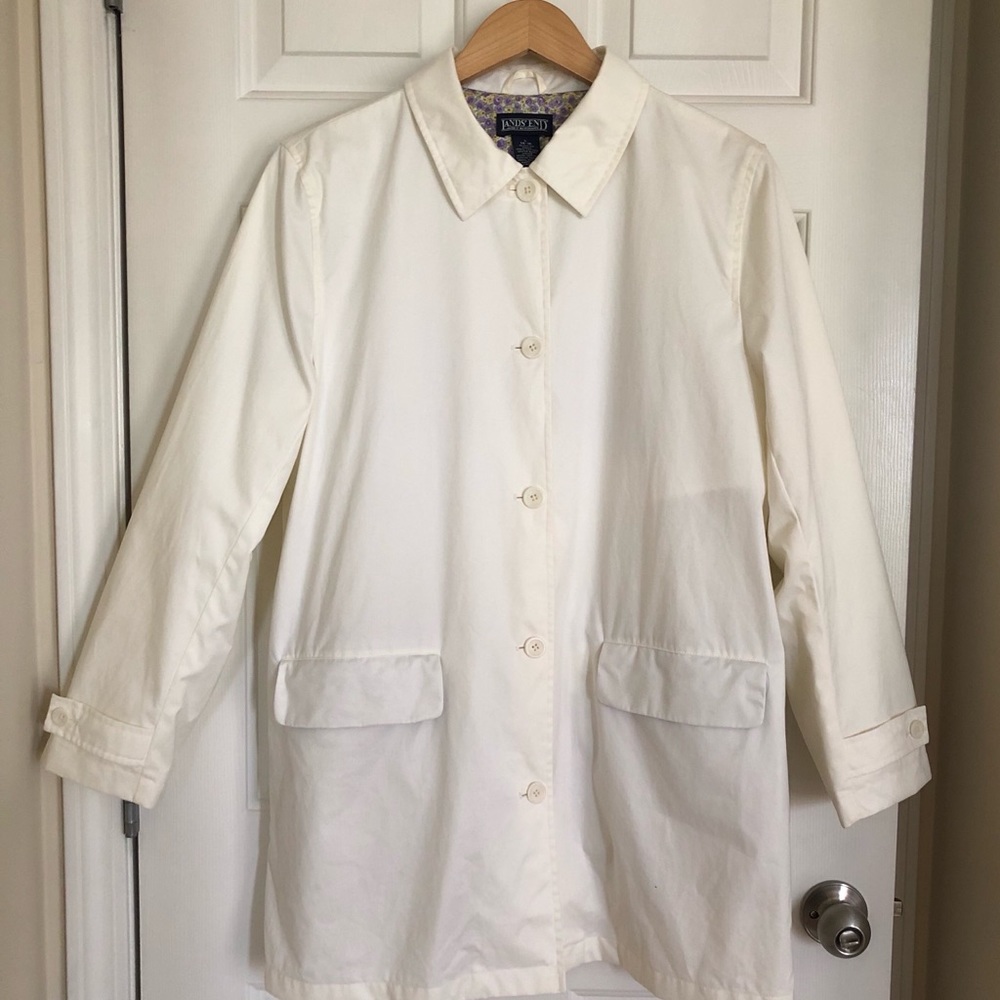 Land’s End NWOT ivory rain coat